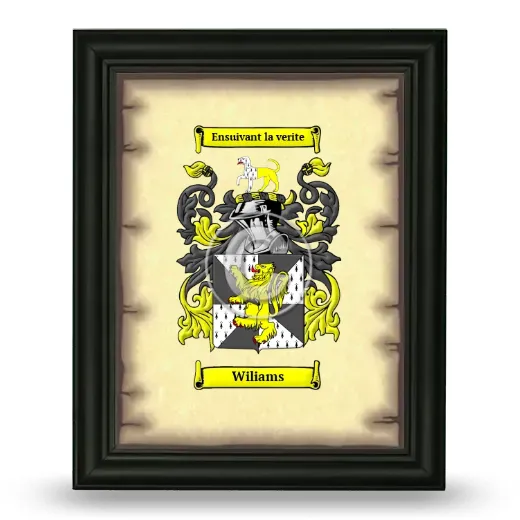 Wiliams Coat of Arms Framed - Black