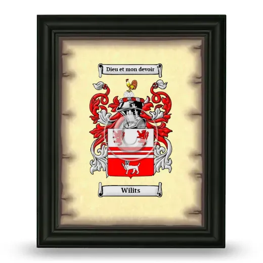 Wilits Coat of Arms Framed - Black
