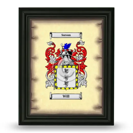 Will Coat of Arms Framed - Black