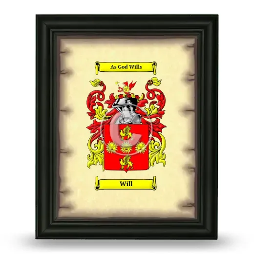 Will Coat of Arms Framed - Black