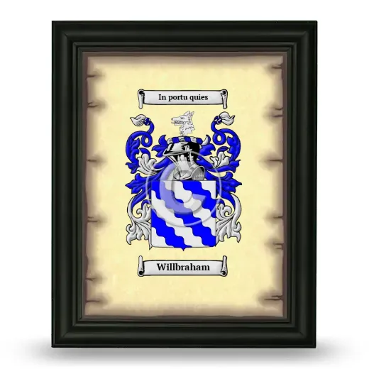 Willbraham Coat of Arms Framed - Black