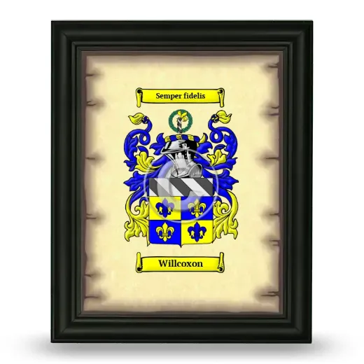 Willcoxon Coat of Arms Framed - Black