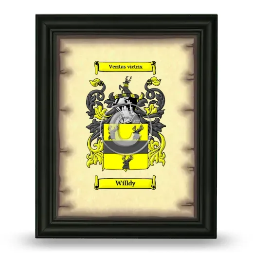 Willdy Coat of Arms Framed - Black