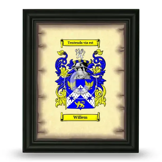 Willem Coat of Arms Framed - Black