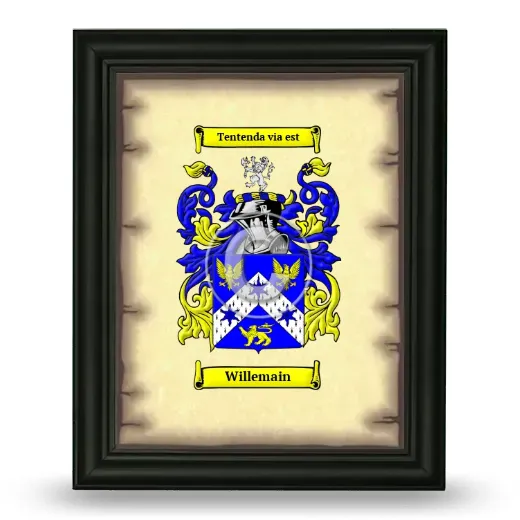 Willemain Coat of Arms Framed - Black