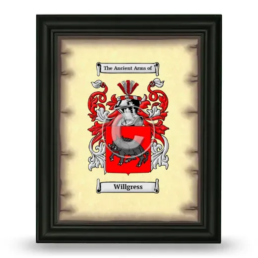 Willgress Coat of Arms Framed - Black