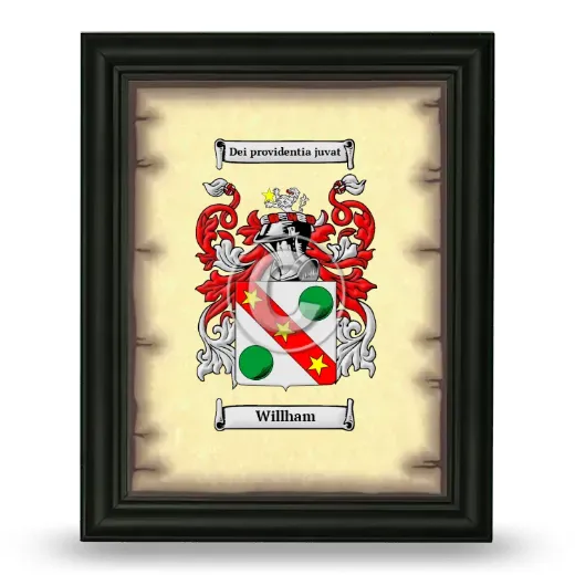 Willham Coat of Arms Framed - Black