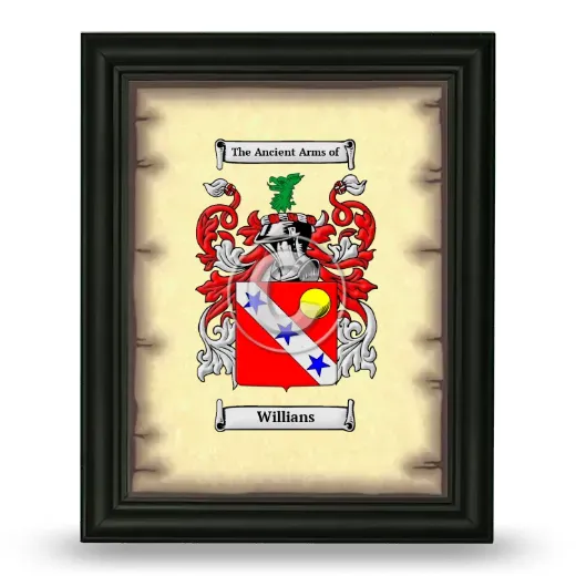 Willians Coat of Arms Framed - Black
