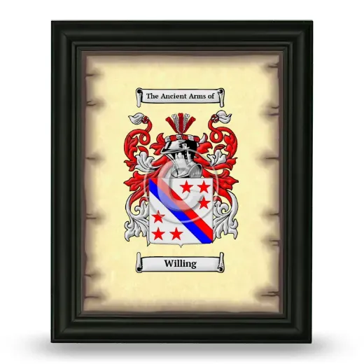 Willing Coat of Arms Framed - Black