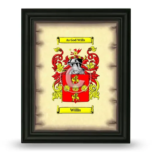 Willis Coat of Arms Framed - Black