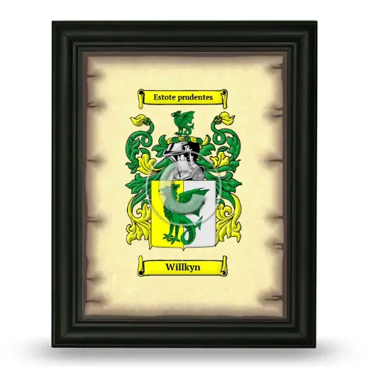Willkyn Coat of Arms Framed - Black