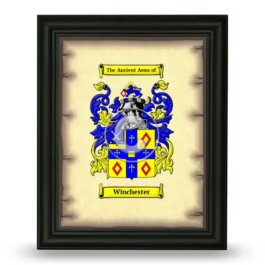 Winchester Coat of Arms Framed - Black