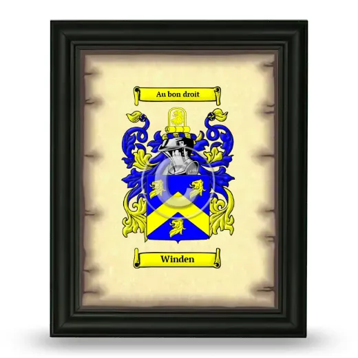 Winden Coat of Arms Framed - Black