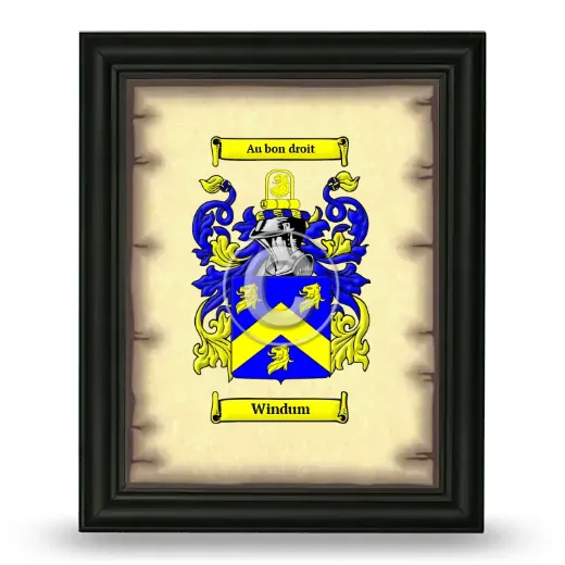 Windum Coat of Arms Framed - Black