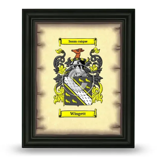 Wingett Coat of Arms Framed - Black