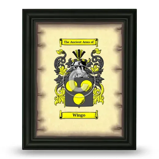 Wingo Coat of Arms Framed - Black