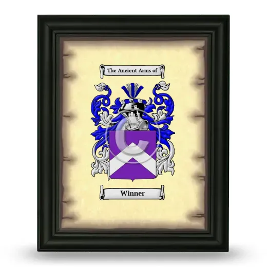 Winner Coat of Arms Framed - Black