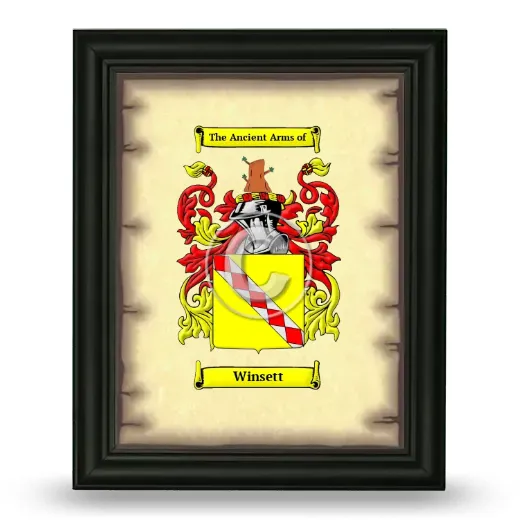 Winsett Coat of Arms Framed - Black