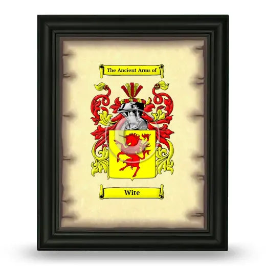 Wite Coat of Arms Framed - Black