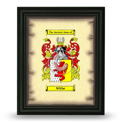 Withe Coat of Arms Framed - Black