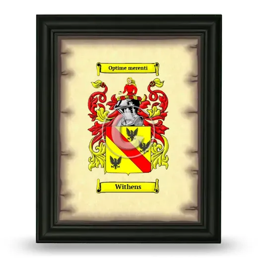 Withens Coat of Arms Framed - Black
