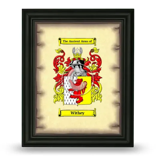 Withey Coat of Arms Framed - Black