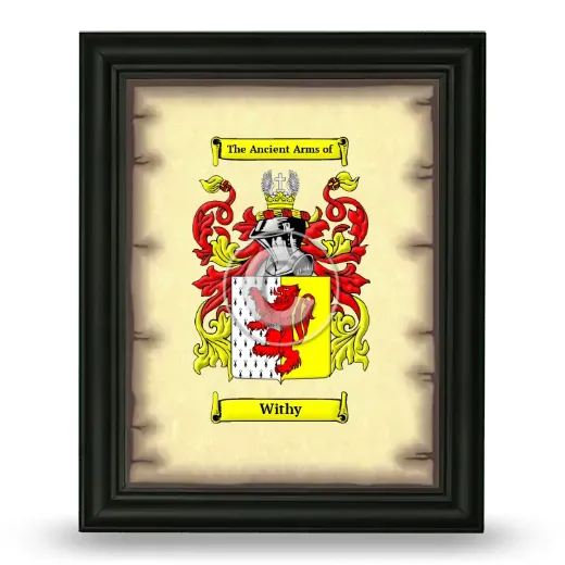Withy Coat of Arms Framed - Black