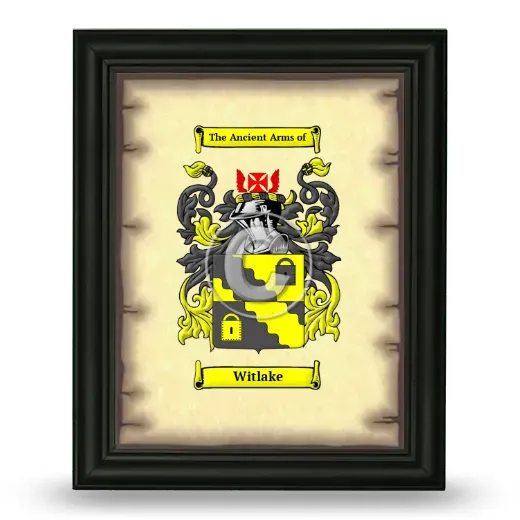Witlake Coat of Arms Framed - Black