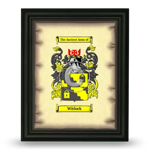 Witlock Coat of Arms Framed - Black