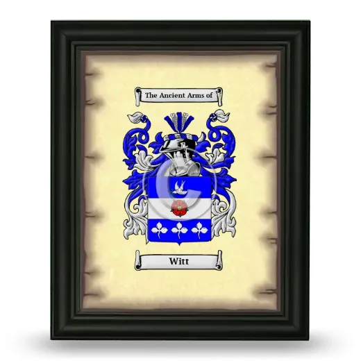 Witt Coat of Arms Framed - Black