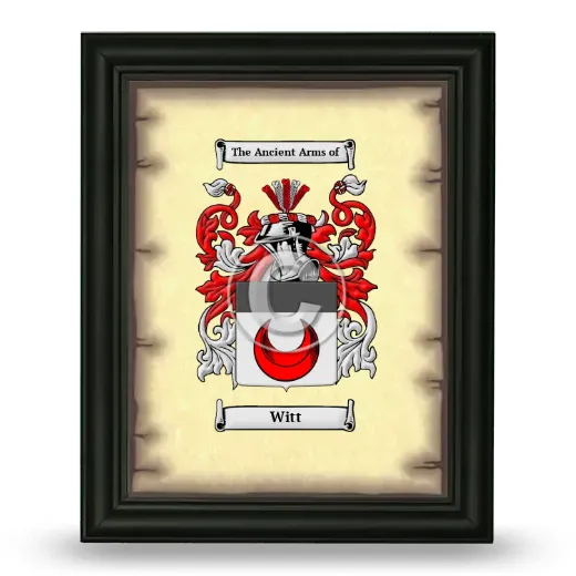 Witt Coat of Arms Framed - Black