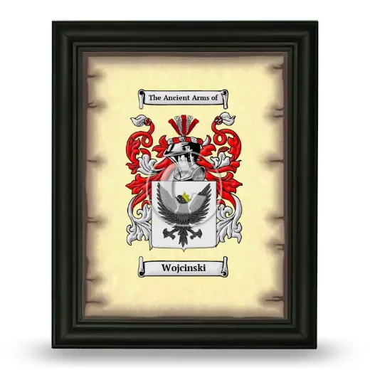 Wojcinski Coat of Arms Framed - Black