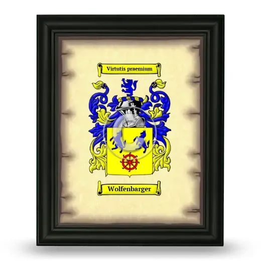 Wolfenbarger Coat of Arms Framed - Black