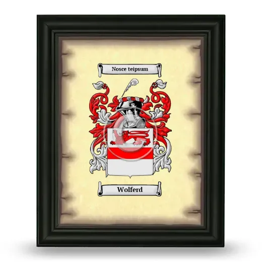 Wolferd Coat of Arms Framed - Black