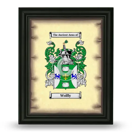 Wolfly Coat of Arms Framed - Black