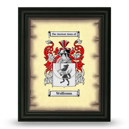 Wolfroum Coat of Arms Framed - Black