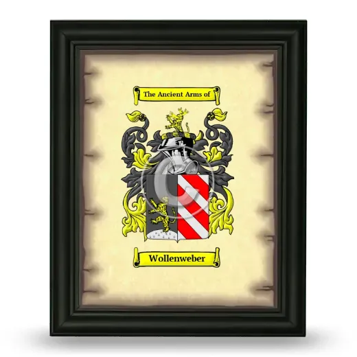 Wollenweber Coat of Arms Framed - Black