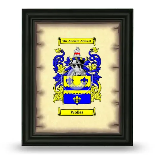 Wolles Coat of Arms Framed - Black