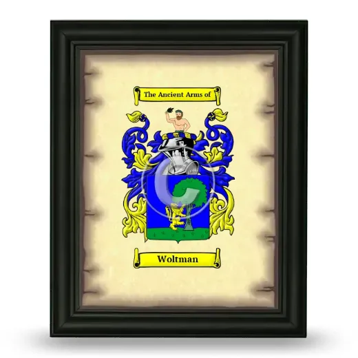 Woltman Coat of Arms Framed - Black