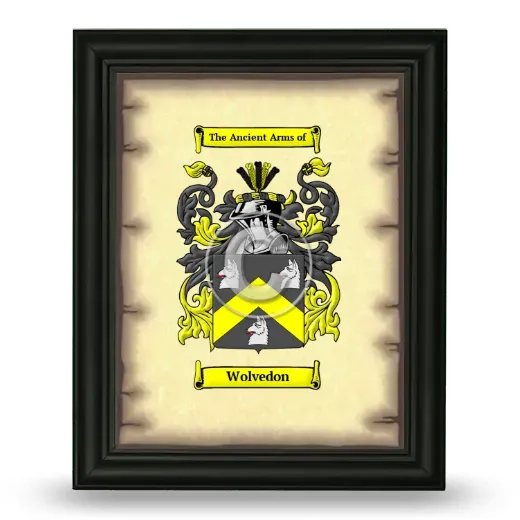 Wolvedon Coat of Arms Framed - Black