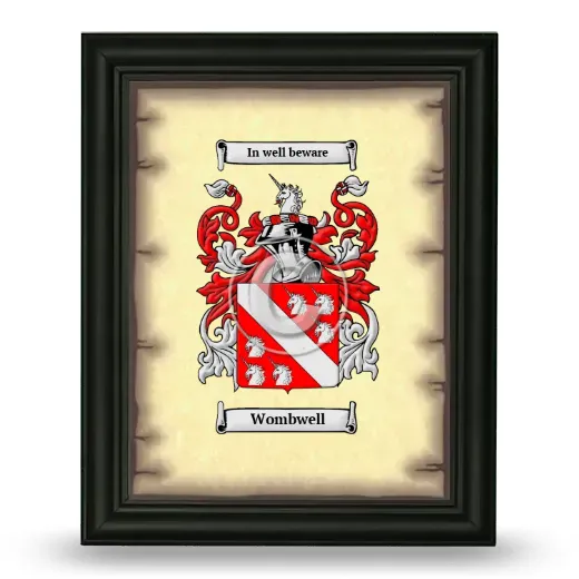 Wombwell Coat of Arms Framed - Black