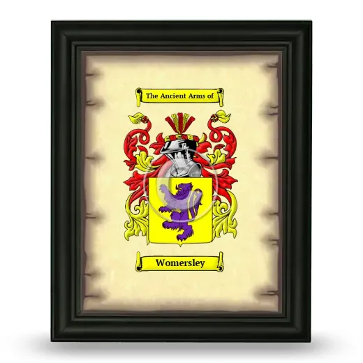 Womersley Coat of Arms Framed - Black