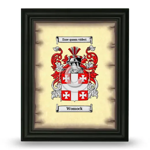 Womock Coat of Arms Framed - Black