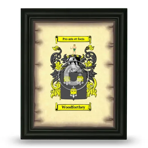 Woodforthey Coat of Arms Framed - Black