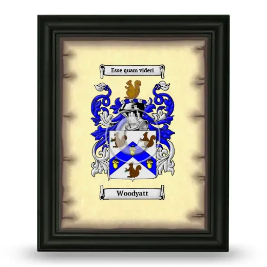 Woodyatt Coat of Arms Framed - Black