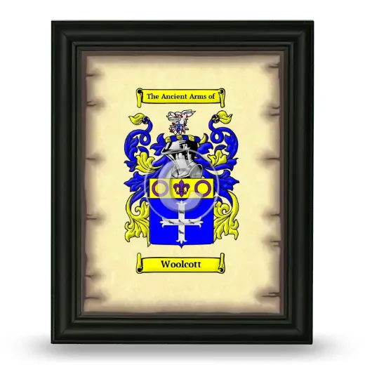 Woolcott Coat of Arms Framed - Black