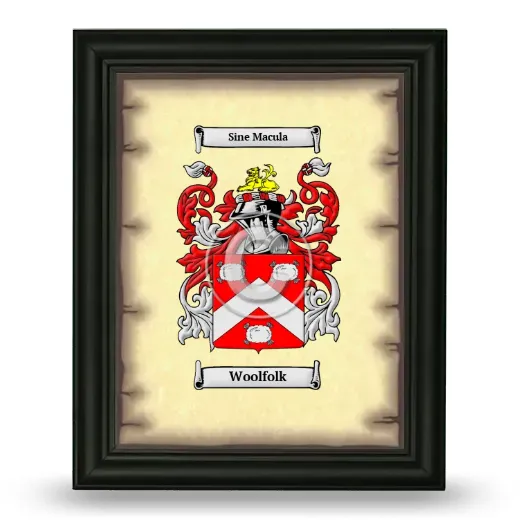 Woolfolk Coat of Arms Framed - Black