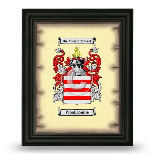 Woollcombe Coat of Arms Framed - Black