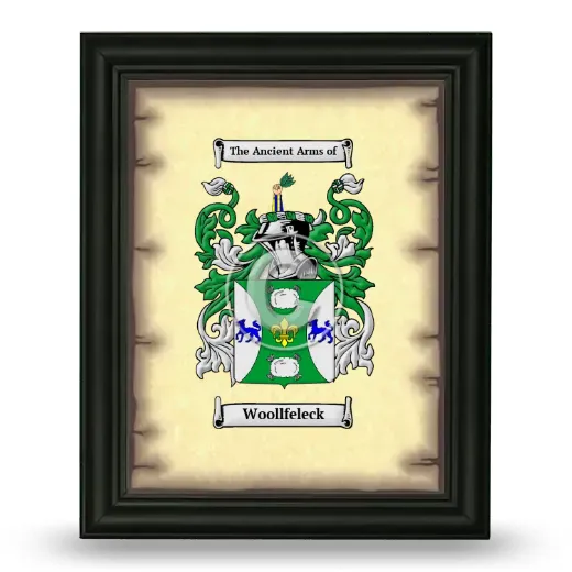 Woollfeleck Coat of Arms Framed - Black