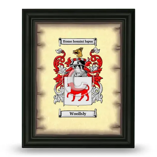 Woollsly Coat of Arms Framed - Black